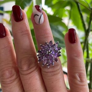 PAJ Genuine 4ct. Amethyst sterling silver ring